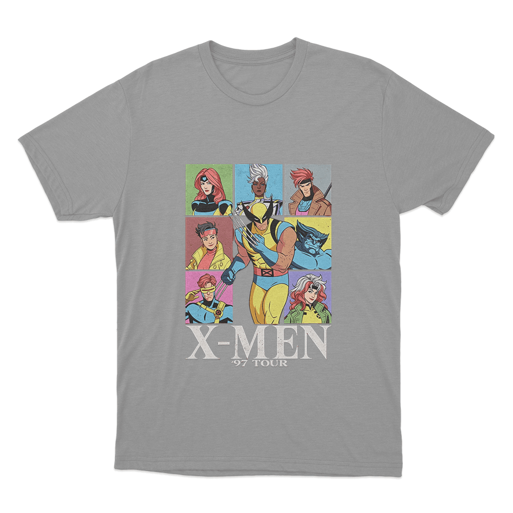 X-Men '97 Group Tour Unisex T Shirt Grey X Men 97 Group Tour Unisex T Shirt Grey