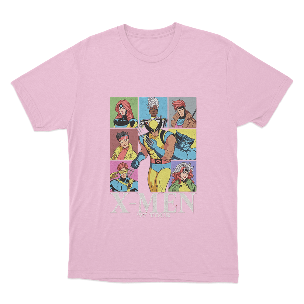 X-Men '97 Group Tour Unisex T Shirt Pink X Men 97 Group Tour Unisex T Shirt Pink