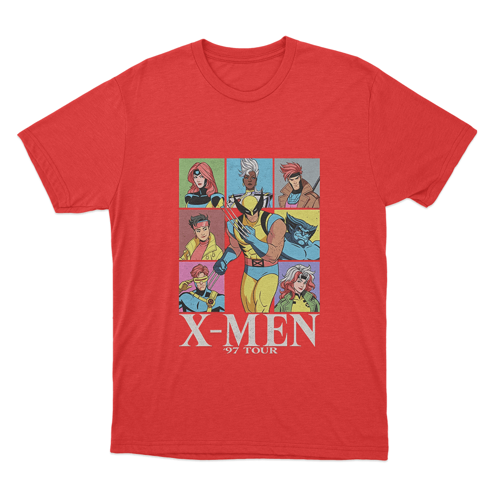 X-Men '97 Group Tour Unisex T Shirt Red X Men 97 Group Tour Unisex T Shirt Red