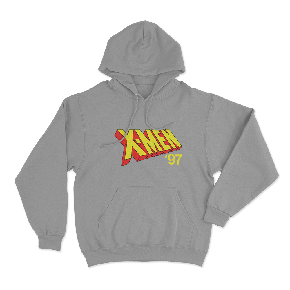 X-Men '97 Official Logo Unisex Hoodie Grey X Men 97 Official Logo Unisex Hoodie Grey