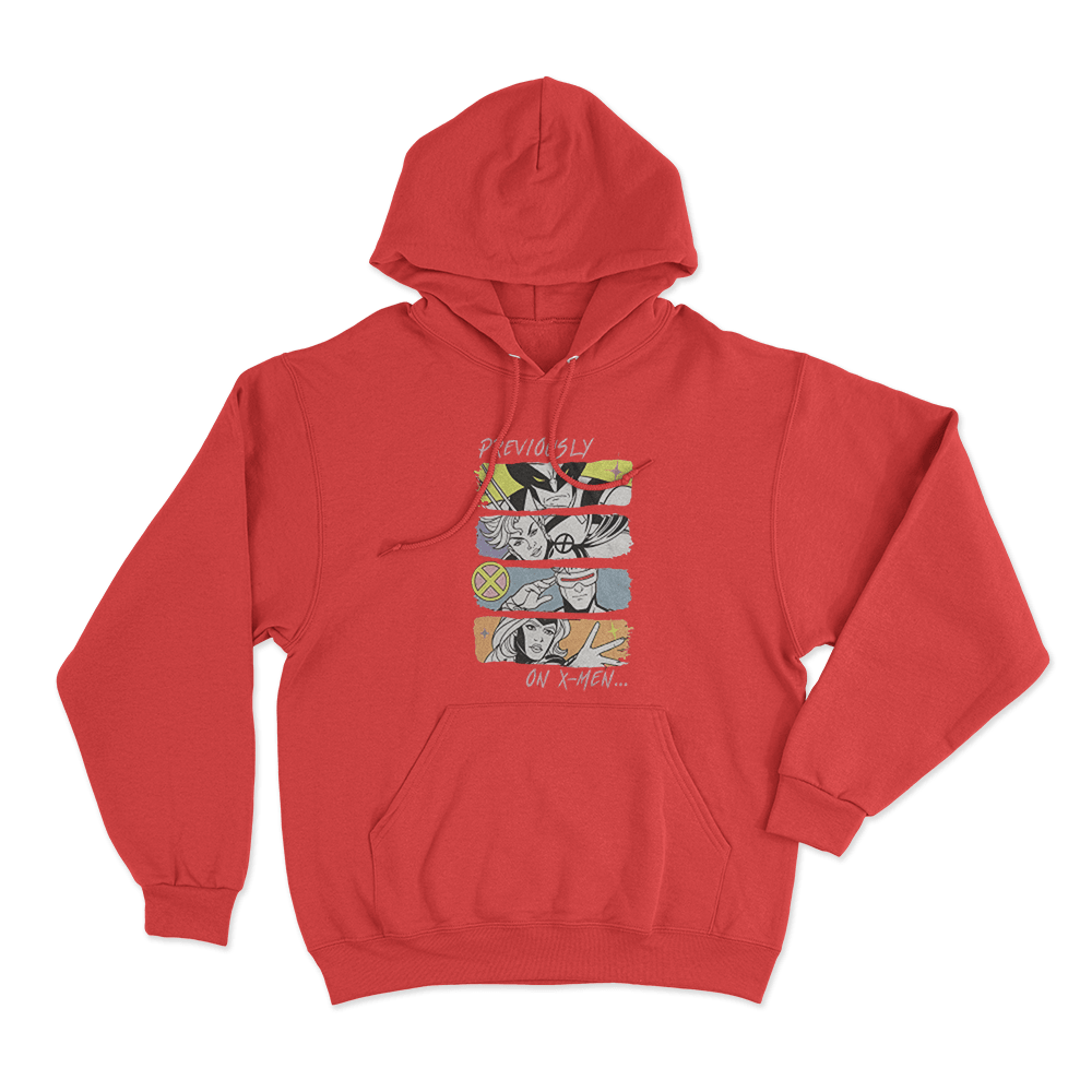 X-Men '97 Previously On X-Men Unisex Hoodie Red X Men 97 Previously On X Men Unisex Hoodie Red