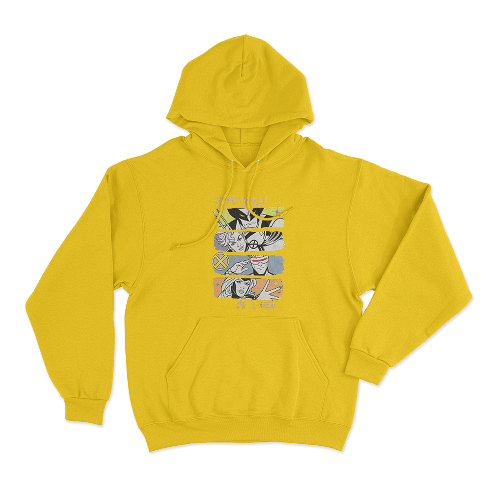 X-Men '97 Previously On X-Men Unisex Hoodie Yellow X Men 97 Previously On X Men Unisex Hoodie Yellow