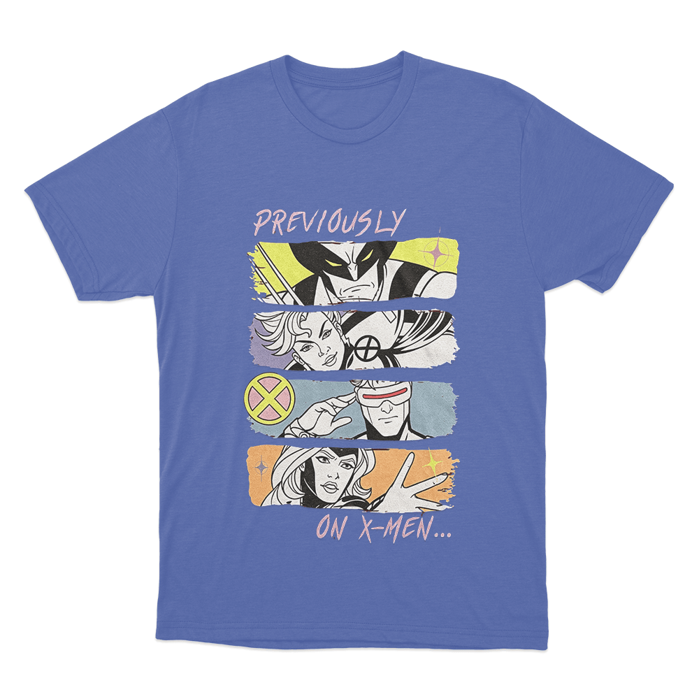 X-Men '97 Previously On X-Men Unisex T Shirt Blue X Men 97 Previously On X Men Unisex T Shirt Blue