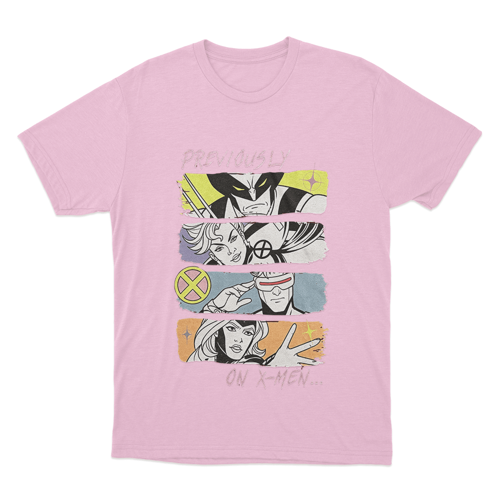 X-Men '97 Previously On X-Men Unisex T Shirt Pink X Men 97 Previously On X Men Unisex T Shirt Pink