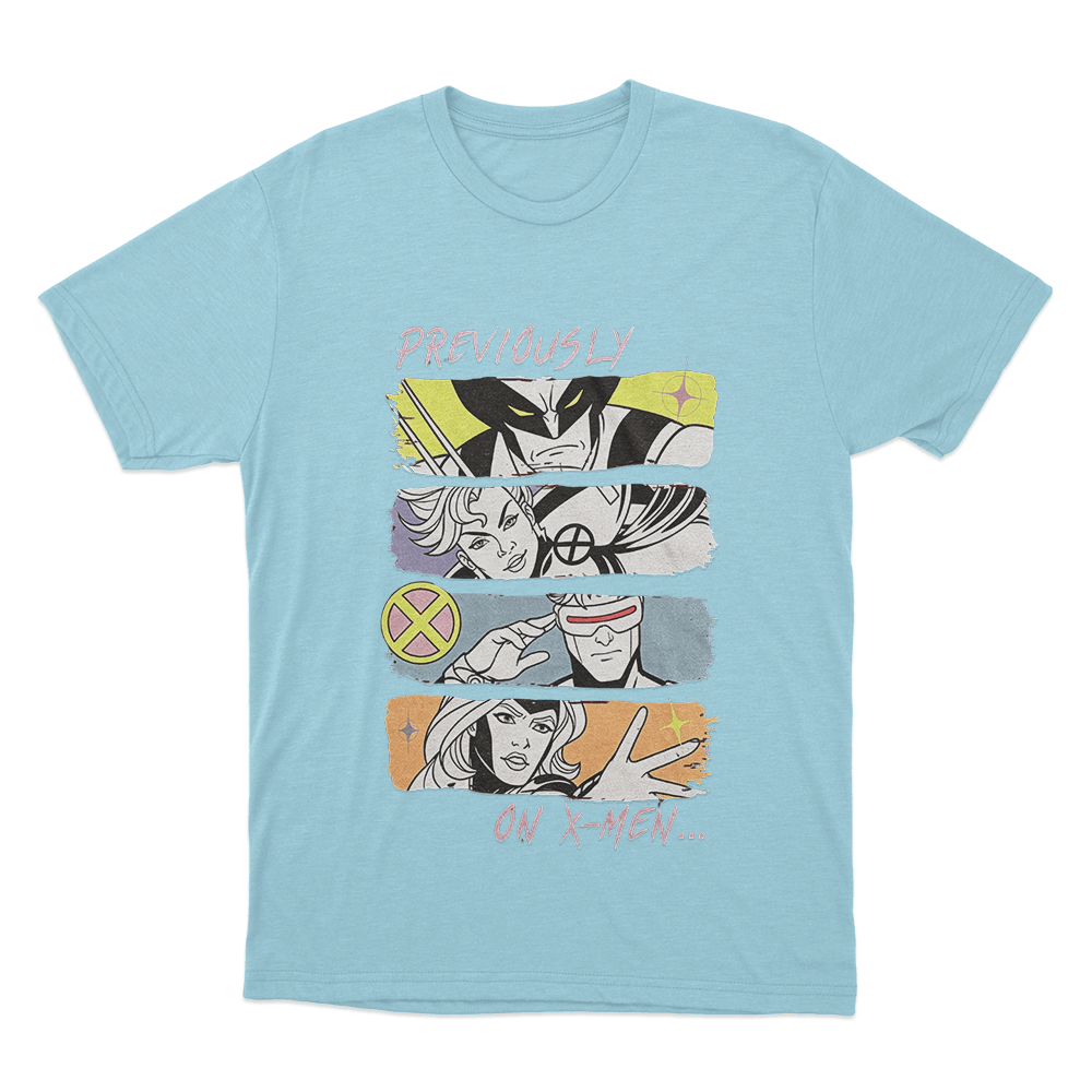 X-Men '97 Previously On X-Men Unisex T Shirt Sky Blue X Men 97 Previously On X Men Unisex T Shirt Sky Blue