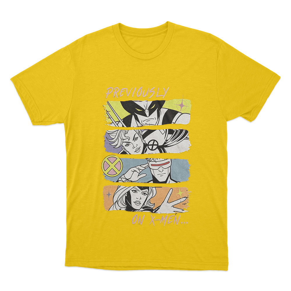 X-Men '97 Previously On X-Men Unisex T Shirt Yellow X Men 97 Previously On X Men Unisex T Shirt Yellow