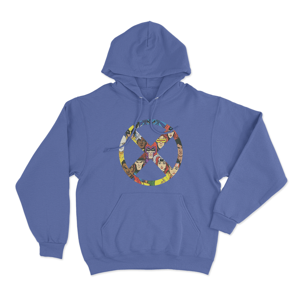 X-Men '97 X Badge Unisex Hoodie Blue X Men 97 X Badge Unisex Hoodie Blue