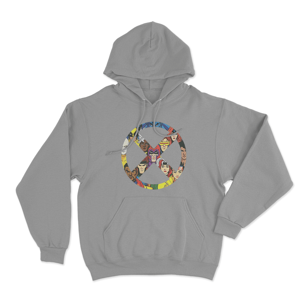 X-Men '97 X Badge Unisex Hoodie Grey X Men 97 X Badge Unisex Hoodie Grey