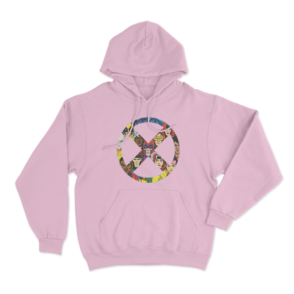 X-Men '97 X Badge Unisex Hoodie Pink X Men 97 X Badge Unisex Hoodie Pink